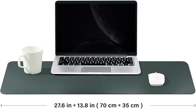 Cork Desk Mat - Dual-Sided Desk Pad for Office and Home - Desk Organization and Accessories - Ideal for Large Mouse Pad and Desk Mats on Top of Desks(Dark Green,27.6"x 13.8")