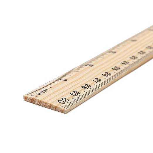 120 Pack Wooden Ruler 12 Inch Measuring Bulk - 2 Scale Office Wood