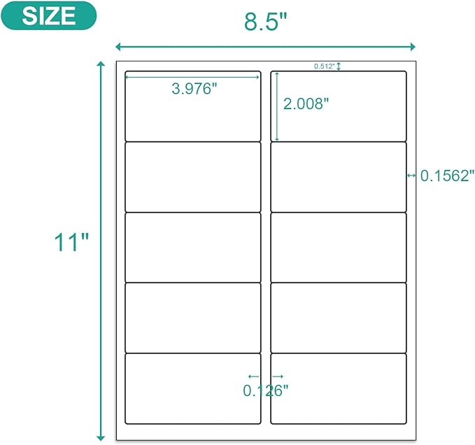 MFLABEL 2x4 Shipping Address Labels, 10-UP, 160000 Count, 16000 Sheets for Printer, Internet Mailing, FBA Stickers, 2" x 4" for Laser/Inkjet Printer