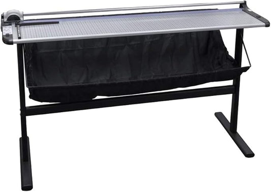 United Office Products RT51S Commercial Rotary Paper Trimmer with Stand and Fabric Catch Tray, Sturdy Metal Base, 51" Cut Length, 10 Sheet Capacity, Paper Cutter for Offices, Schools and Crafts