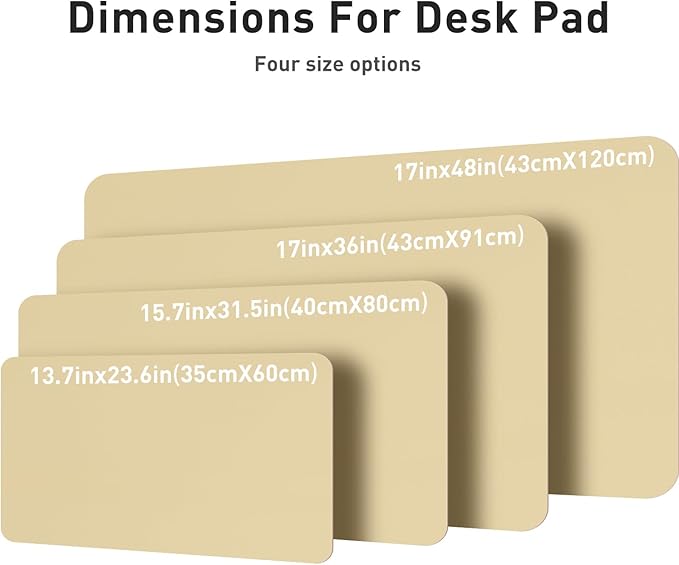 Aothia Leather Desk Pad Protector, Mouse Pad, Office Desk Mat, Non-Slip PU Leather Desk Blotter, Laptop Desk Pad, Waterproof Desk Writing Pad for Office and Home (23.6" x 13.7", Soft Yellow)