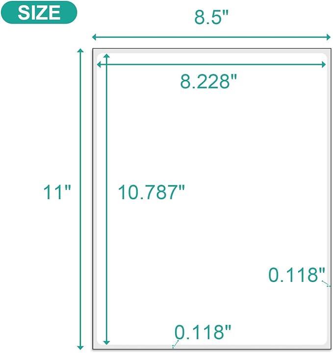MFLABEL Full Sheet Sticker Label, Address Sticker, White Matte Label Paper, 8-1/2" x 11" Shipping Labels for Laser & Inkjet Printer (1500 Labels, 1500 Sheets)