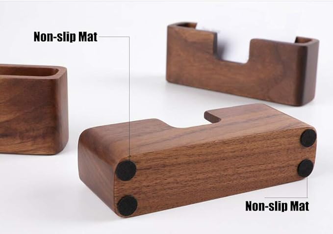 Wood Business Card Holder, Tabletop Walnut Name Card Holder, Office Desktop Wooden Business Card Stand, 50 Cards