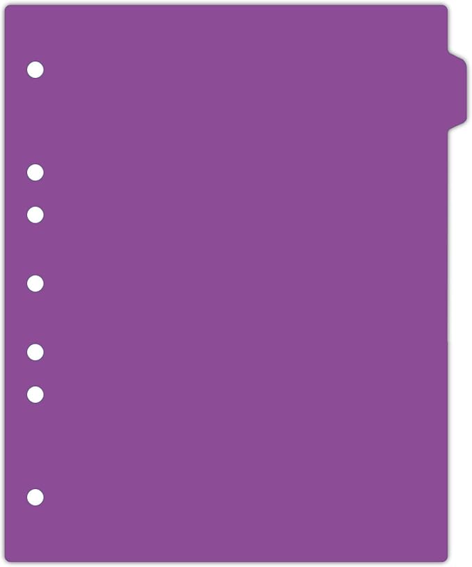 Carstens - Heavy Duty Plastic Ring Binder Dividers, Side Tab, 1/9 Cut, Tab 2 Position, US Letter, Purple, Pack of 10, (2618-22) - Ideal Medical Chart Dividers or Index Tabs for 3 Ring Binders
