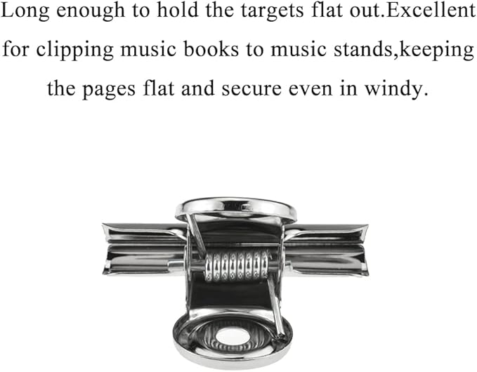 HAHIYO 2inch Silver Bulldog Clips Metal File Hinge Binder Clips Clamps Save Space Strong Spring Jaws Rock Solid Grip Book Lay Flat Deburred Edge for Hang Photos Wall Grid Dog Food 13PCS