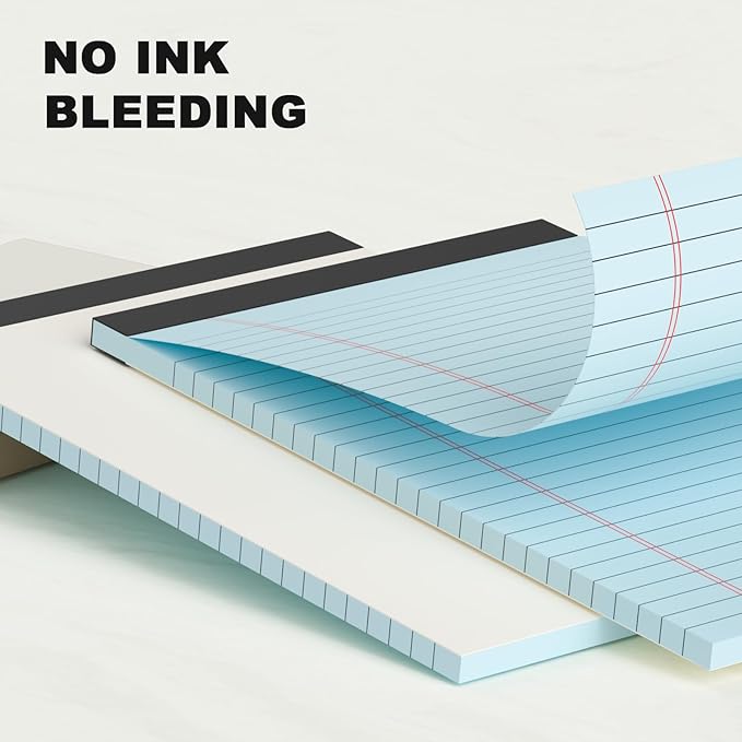 5pcs Small Note Pads 5x8 Notebook College Ruled Legal Pads Color Notepads 5 Pack Study Back Writing Pads 5 x 8 Perforated Narrow Ruled Pads of Paper for School & Office Supplies (Multicolor)