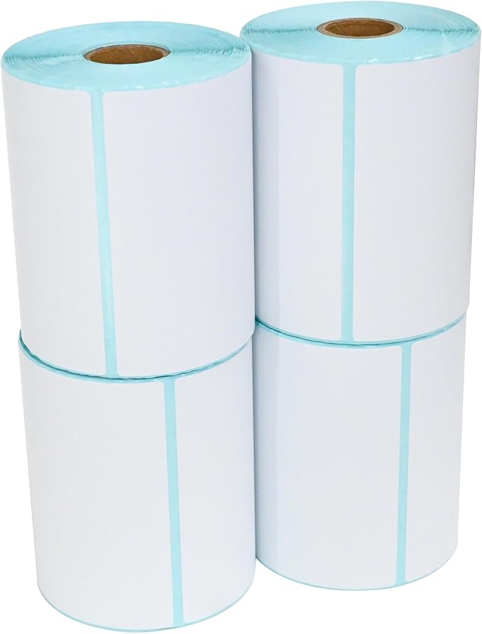 L LIKED 4"x 6" Direct Thermal Labels White Perforated Shipping Labels,250 Labels per Roll,4 Rolls