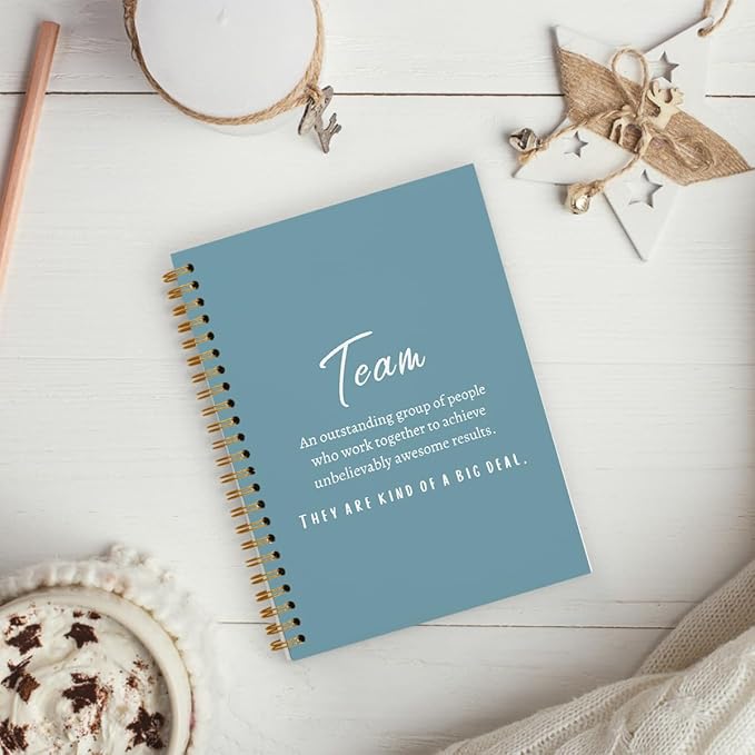 hold fizz Blue Meeting Notebook for Work, Employee Appreciation Gifts, Team Gifts for Employees, Journals for Writing, Thank You Gifts for Women Men Leader Boss Manager Mentor Coworkers, 5.5"x8.3"