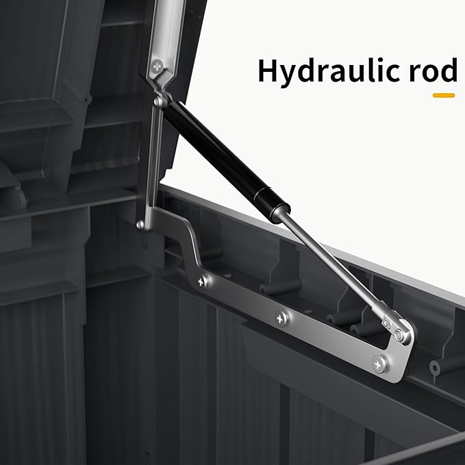 100 Gallon Resin Deck Box, Waterproof Outdoor Storage Bin for Patio Furniture, Pool Accessories, and Garden Tools, Lockable & UV-Resistant, Black