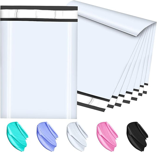 Poly Mailers 10x13 Inch 200 Pcs, White Shipping Bags, Mailing Envelopes with Self Seal Adhesive Strip, Waterproof and Tear-Proof Poly Bags for Non-Fragile Items.