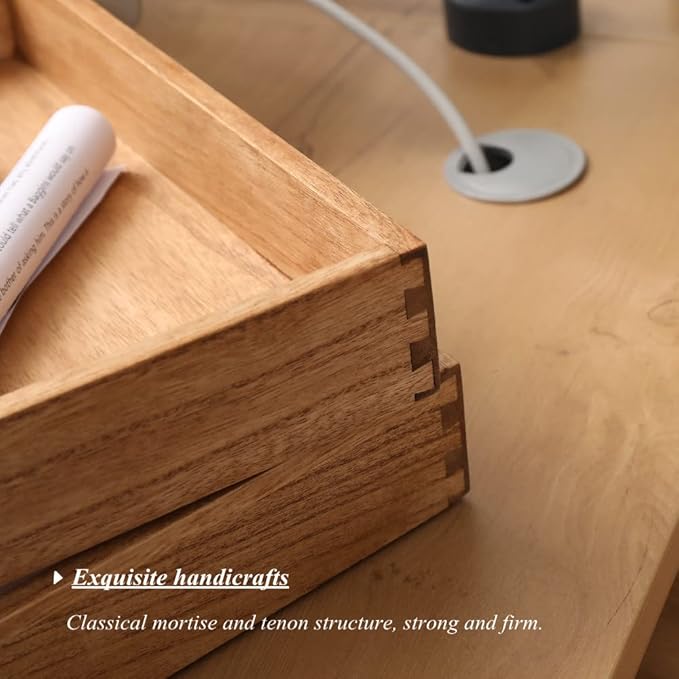 Wood Stackable Paper Trays for Office Supplies and Accessories - Desk Organizer Tray for Letter Document Magazine -Wooden Desktop File Folder Holder Shelf 2 Set Light(2CTP-LT)