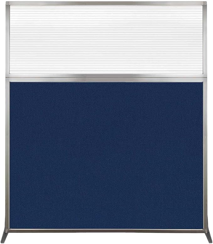 Versare Hush Screen Portable Room Divider | Workstation Wall Divider | Freestanding Privacy Hush Panels | Clear Fluted Windows | Fabric Office Divider Screen | Great for Room Separation