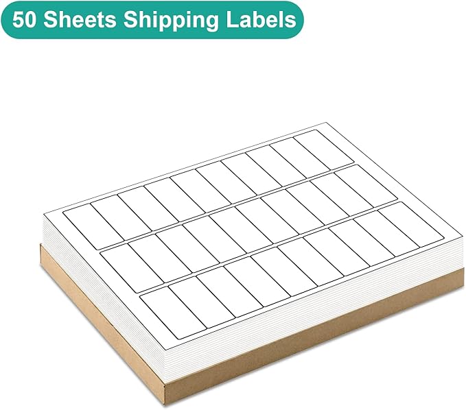 MFLABEL1 x2-5/8Address Mailing Labels, 30-UP White Shipping Label for Inkjet or Laser Printer, 1500 Sticker Label (50 Sheets), 30 Labels per Sheet