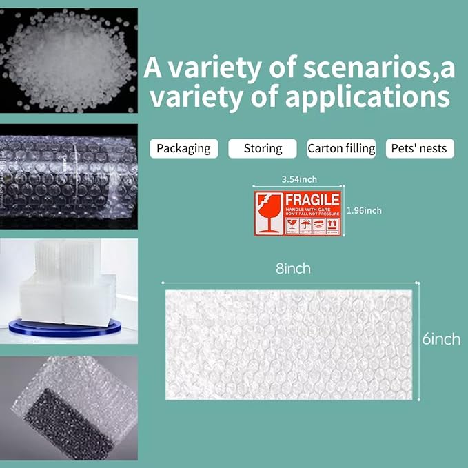 XYH 100 Pcs Bubble Pouches, 6''x8'' Bubble Bag for Packing, Which is Anti-Impact Come with Exquisite Sealing Label Storage Packing and Moving.