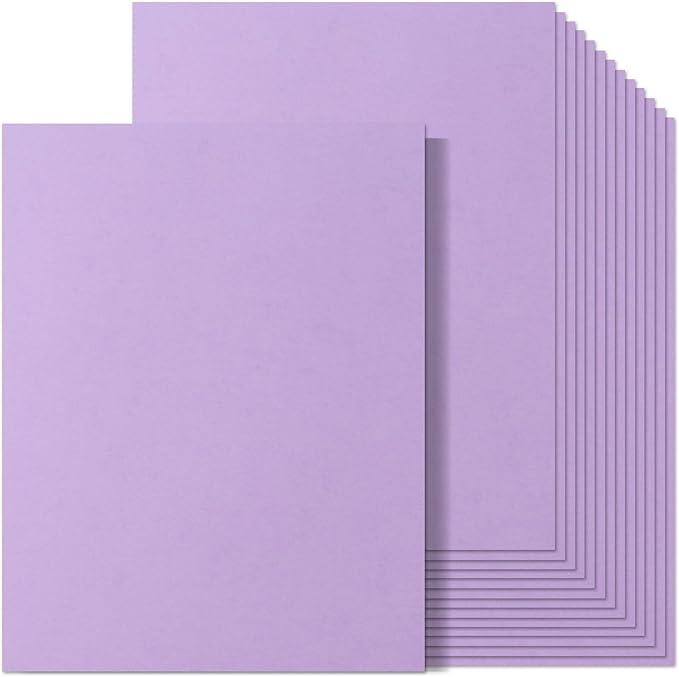 MixTeach 100 Sheets A4 Purple Cardstock 8.5 x 11 Inch Thick Cardstock Paper 250gsm/92lb Double Sided Purple Card Stock Printer Paper for Cards Making, Crafts, Scrapbook, Invitations, Drawing, Printing