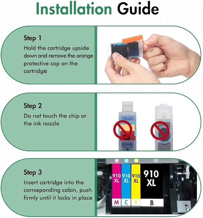 910XL Ink Cartridges Combo Pack Replacement for HP Ink 910 XL Compatible with OfficeJet Pro 8020 8025 8028 8035 8030 8010 8015 8018 8022 Printer, 4 Pack