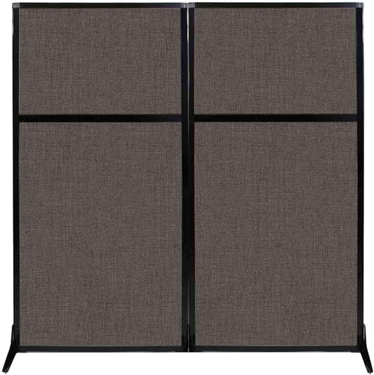 Versare Workstation Partition | Portable Wall Divider | Modern Office Cubicle | Free Standing Privacy Screen | Flexible Work Space | 66" x 70" Mocha Fabric Panels