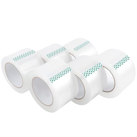 Lichamp Heavy Duty Packing Tape 6 Rolls, Wide Packaging, 3 in. x 90 Yd., 3 Mil Thick, Clear, Commercial Grade Carton Packaging Tape Refills, Shipping, Mailing, Moving Supplies & Storage
