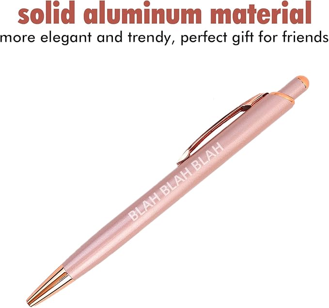 10 Pack Funny Sarcastic Ballpoint Pens, Office Snarky Metal Luxury Rose Gold Ballpoint Pen Encouraging, Office Gift, Black Ink