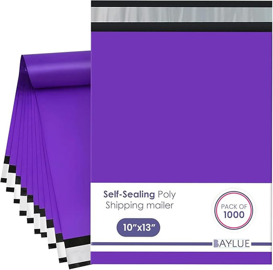 Purple Poly Mailers 10x13 Inch | Strong Adhesive Self-Seal Mailing Bag | Tamper, Tear, Water Resistant polymailer | Thick Strong Material Mailer Poly Bag | Clothing shipping Bags | 1000 Pcs Bulk