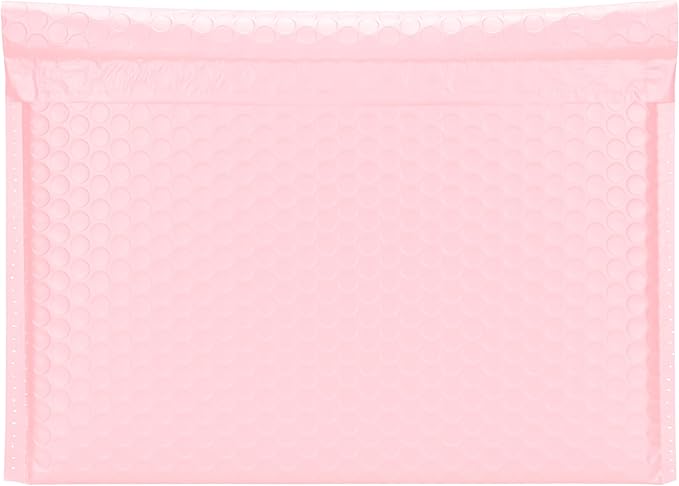 Light Pink Side-Loading Bubble Mailers 12 x 9 Inches,Self-Seal Padded Mailing Envelopes, Pack of 27
