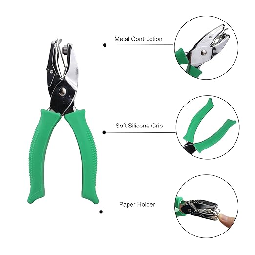 1/4 Inch Heart Shaped Hole Puncher, Handheld Single Hole Paper Punch, One Hole Paper Punch for DIY Craft Paper Scrapbook Puncher Hand Tool