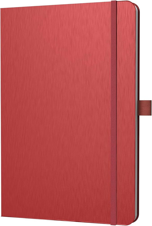 A5 Lined Journal Notebook, 7mm College Ruled Notepad, Journaling for Writing, Work, School, Travel and Note Taking, Hardcover 160 Pages (80 Sheets) 5.79 x 8.3 inches (Red)