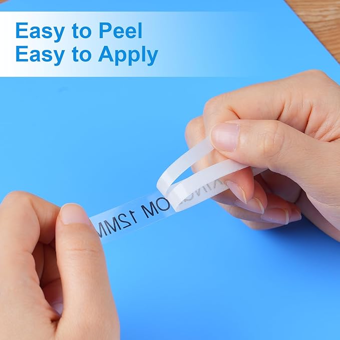 Label KINGDOM TZe-131 Clear Label Tape Compatible with Brother Label Maker Tape Clear TZe131 TZe TZ Tape 12mm 0.47 Laminated Clear P Touch Tape 1/2" Use for Brother PT-D210 PT-D200 PTH110, 3-Pack