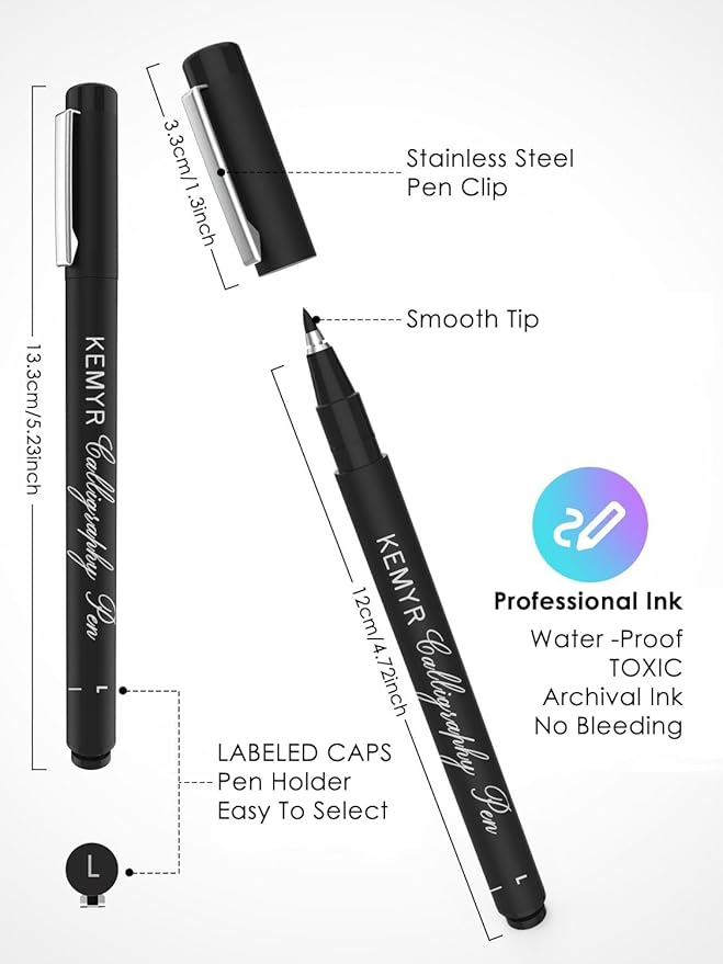 4 Micro Fine liner Drawing Art Pens Calligraphy Pens: E3.0 Size Black Art supplies Waterproof Archival Black Ink Markers For Artists,Use for Professional Watercolor,Sketching