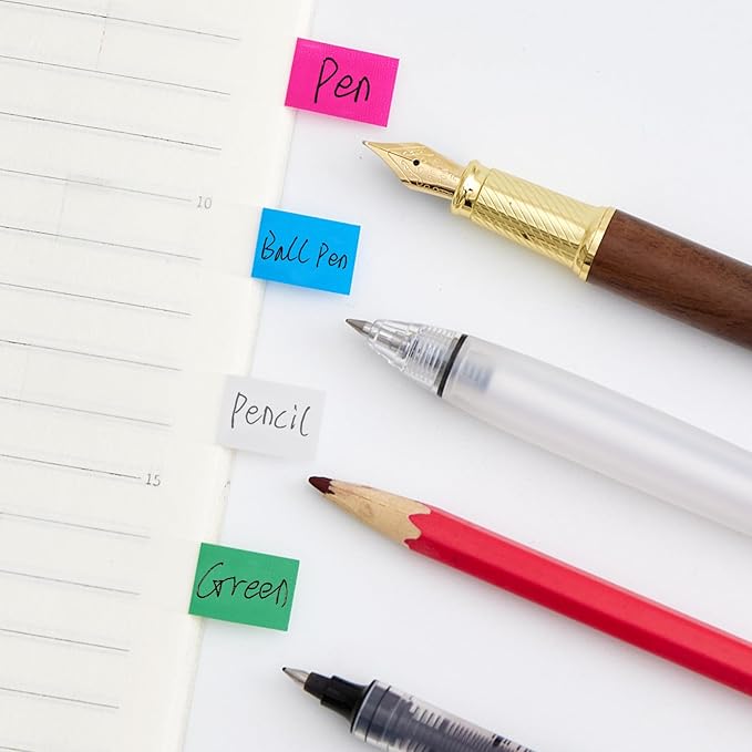 Sticky Tabs Notes Page Marker - 1000Pcs Transparent Pop Up Writable Colored Book Index Tab Repositionable File Flags Label Self Adhesive Divider Sticker for Notebook Office School Teacher Planner Memo