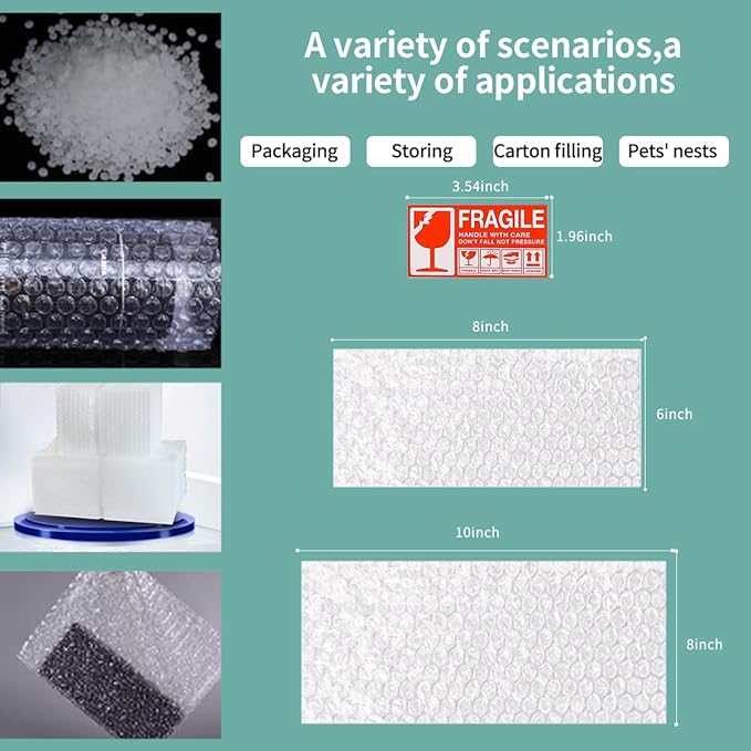 XYH 100 Pcs Bubble Pouches, 6''x8''or 8''x10'' Multiple combinations Bubble Bag for Packing, Which is Anti-Impact Come with Exquisite Sealing Label Storage Packing and Moving.