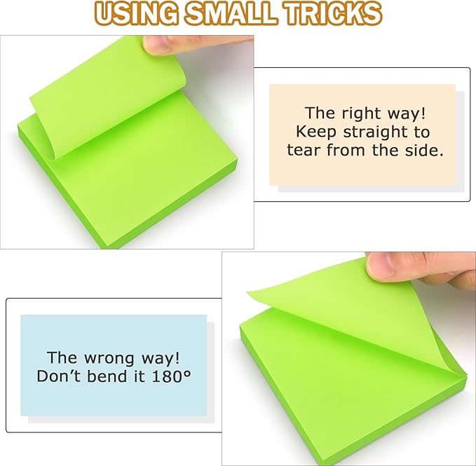 Winner Aura Pop Up Sticky Notes 3x3 inch Bright Colors Self-Stick Pads 12 Pack 1200 Sheets