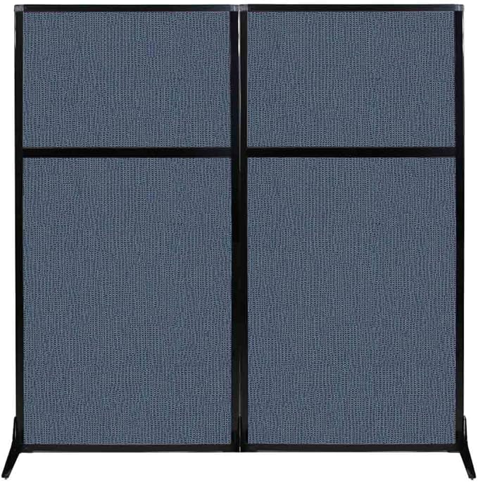 Versare Workstation Partition | Portable Wall Divider | Modern Office Cubicle | Free Standing Privacy Screen | Flexible Work Space | 66" x 70" Ocean Fabric Panels