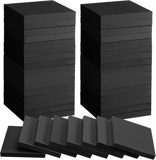 Thenshop 24 Sets Full Adhesive Sticky Notes 3x3 Inches Sticky Notes Adhesive Memo Self-Stick Pads Back to School Supplies Easy to Post for Teacher Coworkers Office 80 Sheets/pad(Black,Unlined)