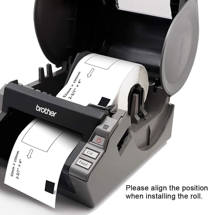 Compatible Shipping Labels Replacement for DK-1202 (2.4" x 3.9"), Use with Brother QL Label Printers (12 Rolls + 1 Reusable Cartridges, 300 Labels/Roll)