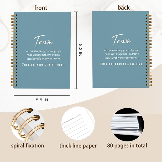 hold fizz Blue Meeting Notebook for Work, Employee Appreciation Gifts, Team Gifts for Employees, Journals for Writing, Thank You Gifts for Women Men Leader Boss Manager Mentor Coworkers, 5.5"x8.3"