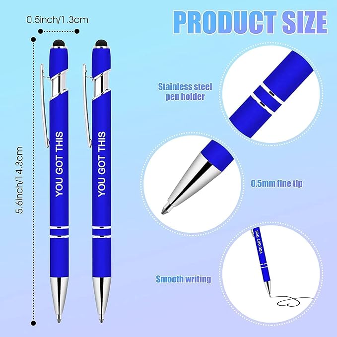 100 PCS Inspirational Pens Bulk, Motivational Ballpoint Pen with Stylus Tip Funny Ink Pens Bulk Inspirational Gifts for Women Coworkers Office Supplies Black Ink…
