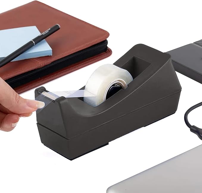 Transparent Tape with Dispenser 10 Pack Tape Dispensers Desk unweighted Non Skid Base Desktop Dispenser Bulk for Office Home School