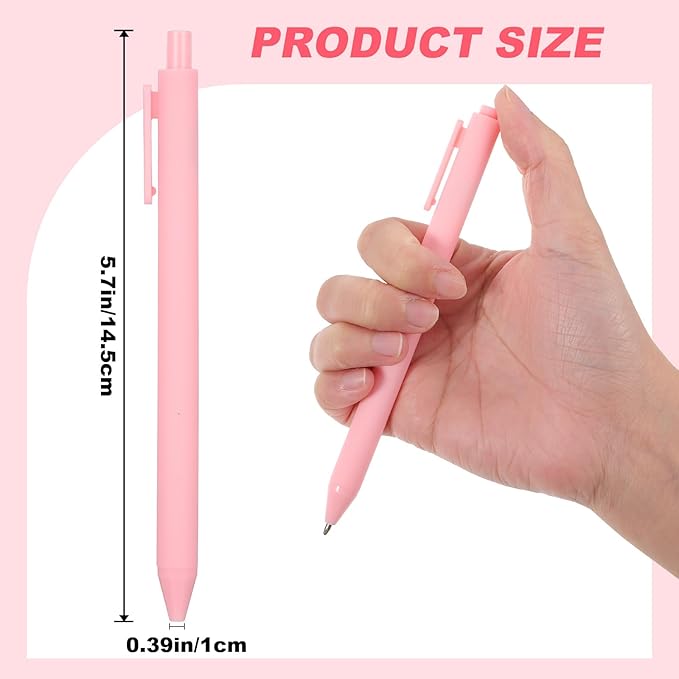 100 Pcs Ballpoint Pens, 1.0 mm Retractable Comfortable Writing Pens Large Capacity Black Ink Ballpoint Pen Set for Teacher Student Office School Home Supplies