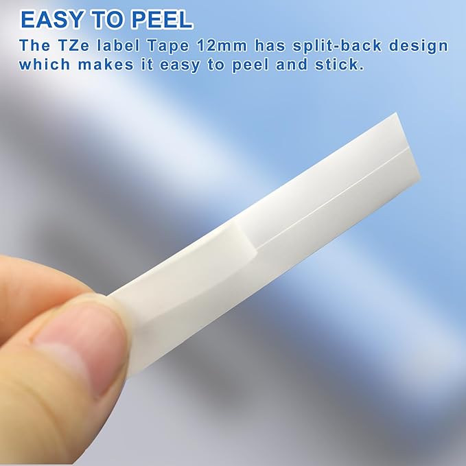 10 Pack Label Maker Tape Replacement for TZe-231 TZe231 Laminated White P Touch Label Tape, 12mm x 8m, Black on White, Compatible with Brother P Touch Label Maker PTD210 PT-H110 PT-D400