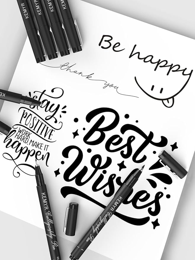 4 Micro Fine liner Drawing Art Pens Calligraphy Pens: 3.0 Size Black Art supplies Waterproof Archival Black Ink Markers For Artists,Use for Professional Watercolor,Sketching