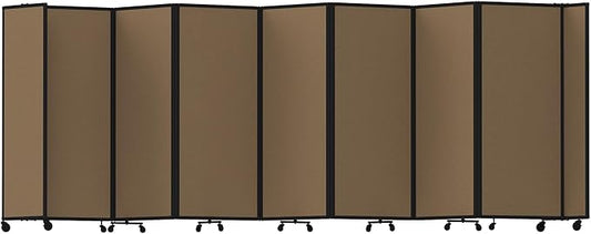 Versare Room Divider 360 Portable Wall Partition | Folding Panels | Large Freestanding Divider | Locking Wheels | Temporary Room Separator