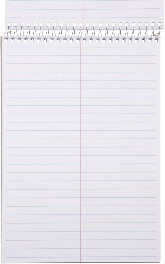 Mintra Office Steno Book - (Primary Colors, 4 Pads/Pack, Gregg Ruled) - 6inx9in, 70 Sheets, Notebook for writing notes in school, university, college, work, office