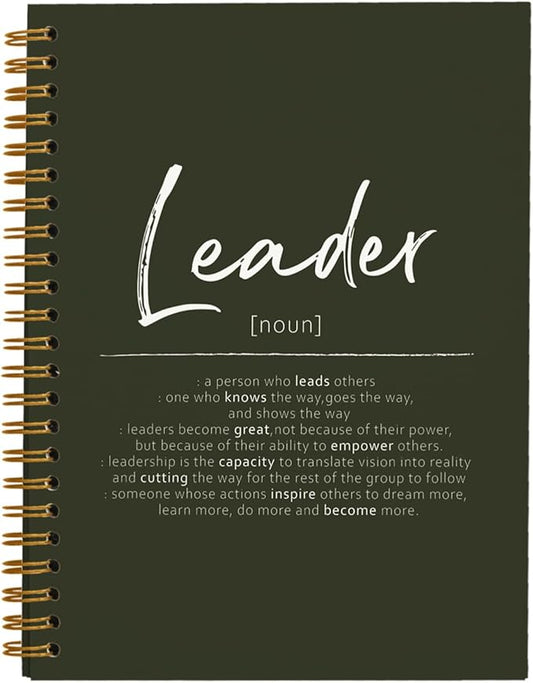OXW Leadership Gifts Notebook Journal, Leader Gifts for Women Men, Office Notebook for Work, Thank You Gifts for Leader Mentor Boss Supervisor, Olive Green Spiral Notebook 5.5 x 8.3