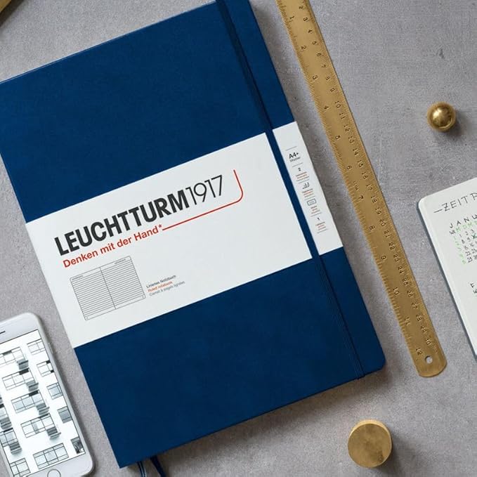 LEUCHTTURM1917 - Notebook Hardcover Medium A5-251 Numbered Pages for Writing and Journaling (Black, Dotted)
