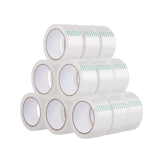 Lichamp Clear Packing Tape, 18 Rolls Heavy Duty Packaging Tape Refill for Moving Boxes, Mail Shipping Supplies, 1.88 inch x 55 Yard x 2.6 mil, A218TP
