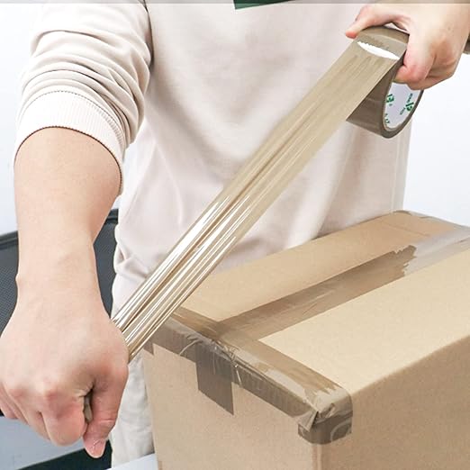 BOMEI PACK 36Rolls Brown Packing Tape with Dispenser, Box Packing Tape Rolls for Packaging, Shipping and Moving, 2.4Mil 1.88 Inch x 60 Yard