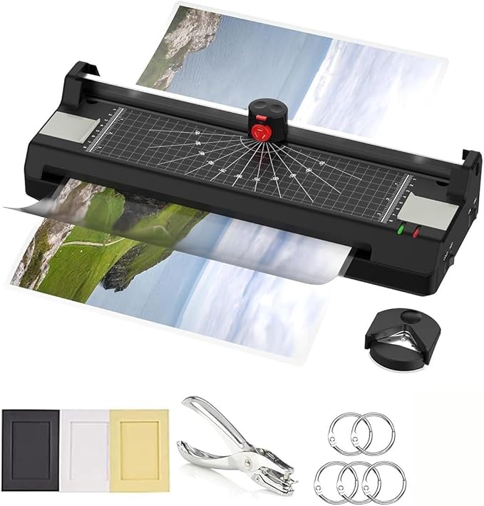 A3/A4/A6 Laminator Machine, YE381 Thermal Laminating Machine for Home Office School Use with 70 Laminating Pouches