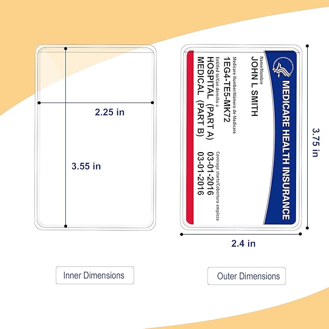 10 Pack New Medicare Card Holder Protector Sleeves，12Mil Clear PVC Waterproof Medical/Credit Card, Business/Social Security Card Protector