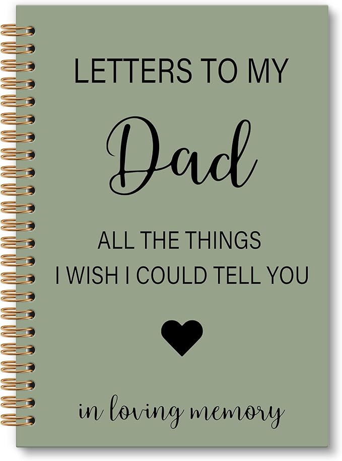 Memorial Gifts for Loss of Dad Grief Notebook Journal, Letters to My Dad in Heaven Journal, Sympathy Notebooks Gifts for Loss of Dad Father, In Loving Memory Sympathy Gifts, 6x8.2In（Green）